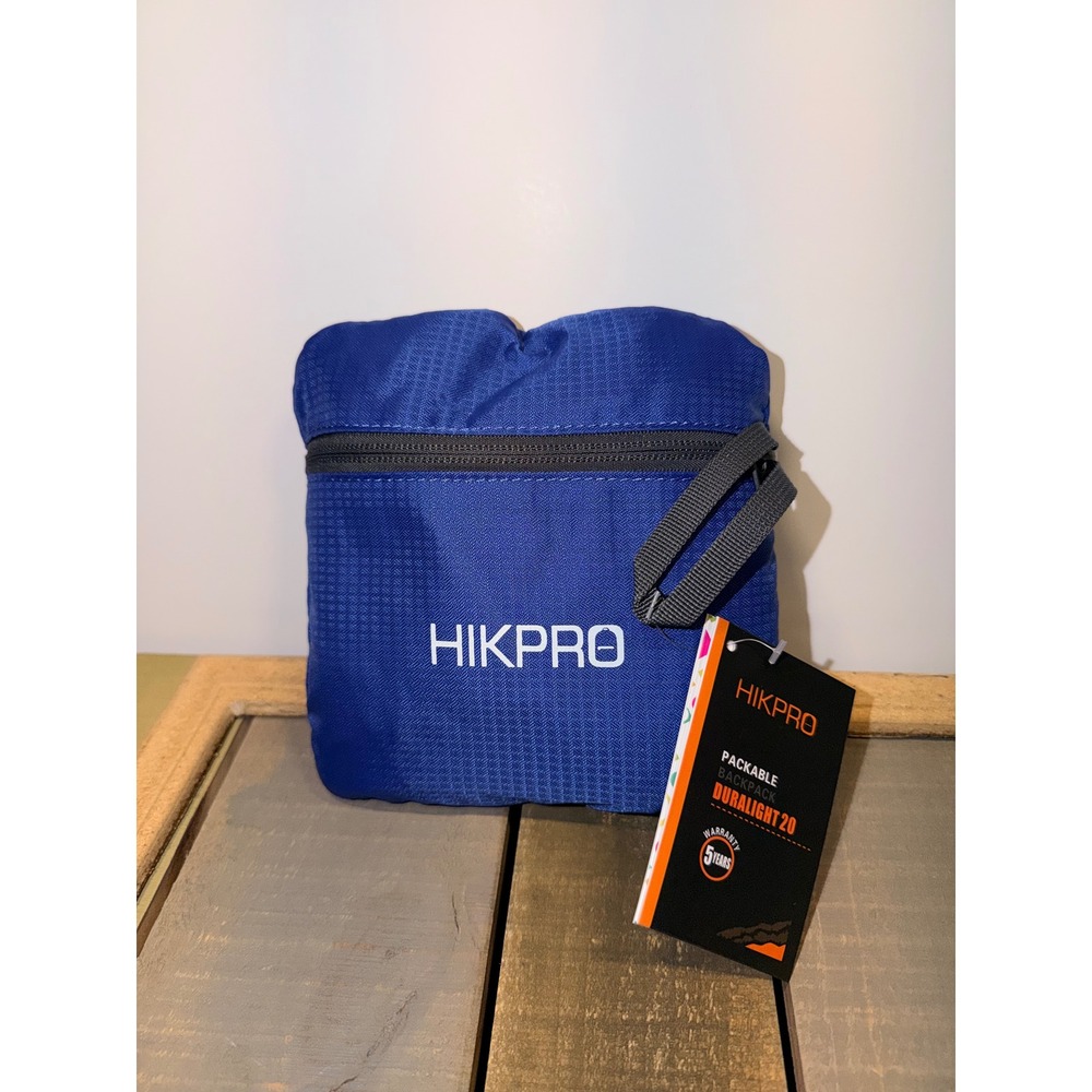 HIKPRO Duralight 20 Packable Backpack Blue Lightweight Travel Hiking Daypack NEW
